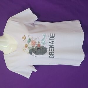 Delicate like a grenade white short sleeve tee shirt